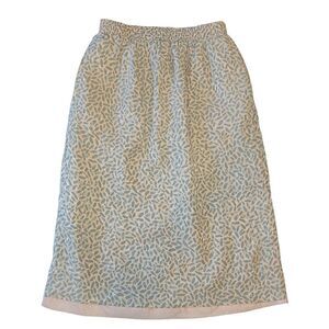 Ernst Strauss Vintage Union Made 70s 80s Silk Pink Grey Print Skirt 8